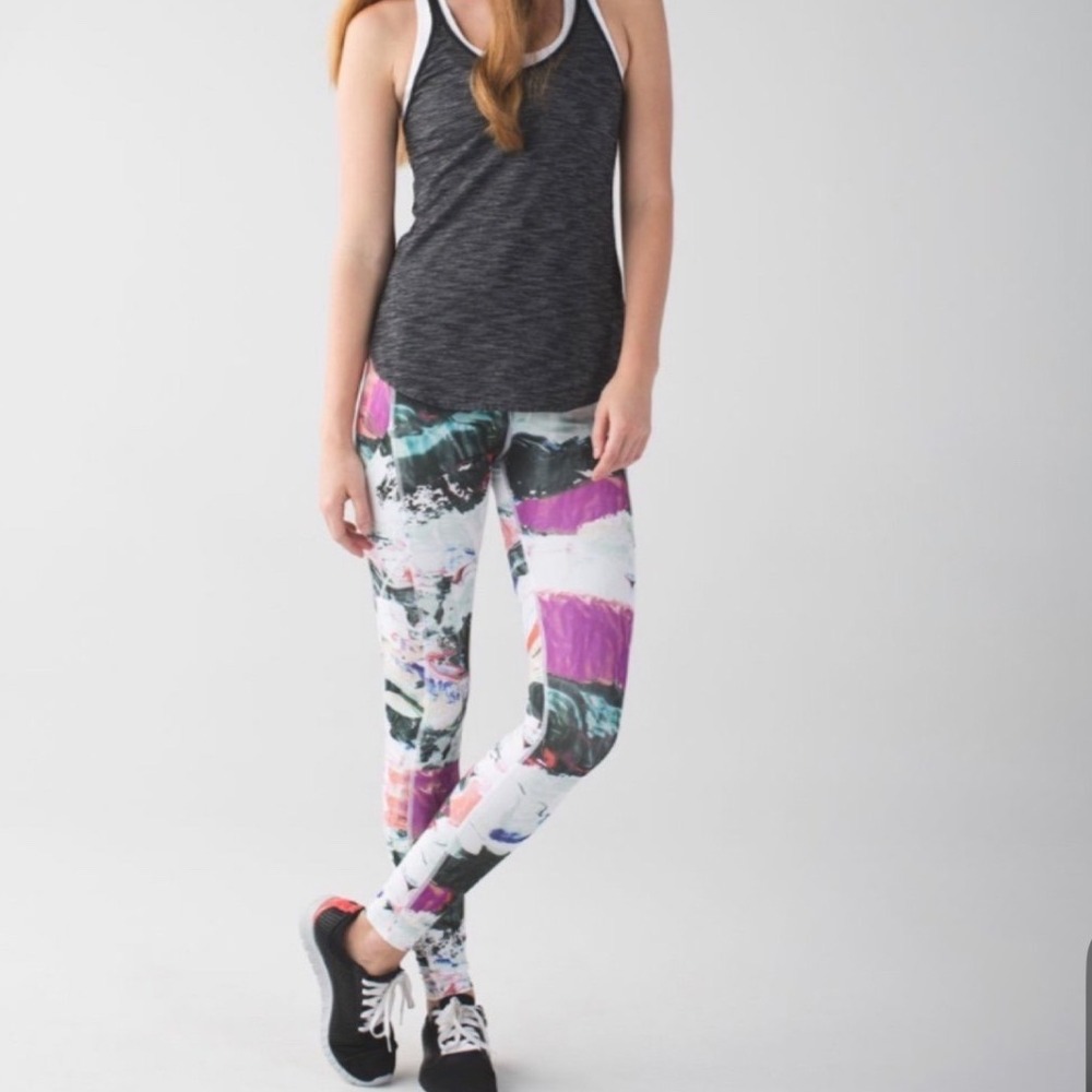 LULULEMON | Women's Multicolor Abstract Print Speed Tight Athletic Leggings, 8